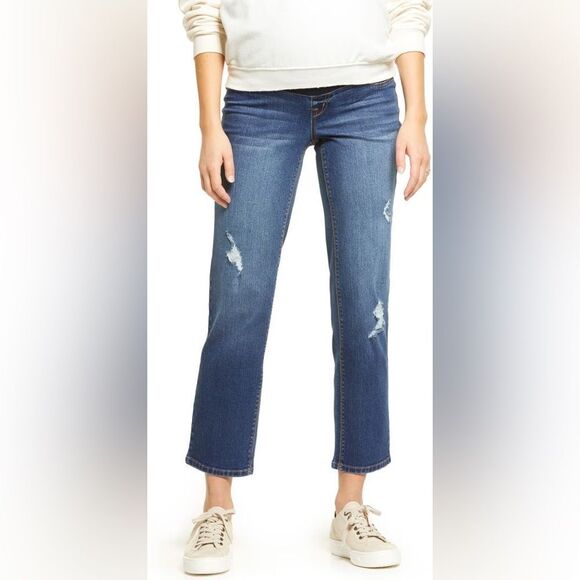 1822 Denim Denim - 1822 Denim Black & Blue Maternity Boyfriend Denim Jeans Women's Size 6/28